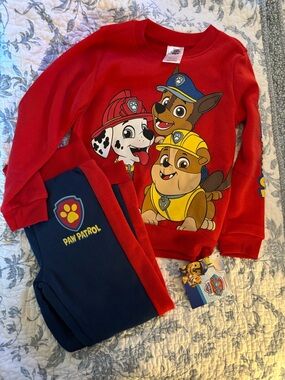 Paw Patrol Bright Red & Navy Crewneck Set with Character Graphic